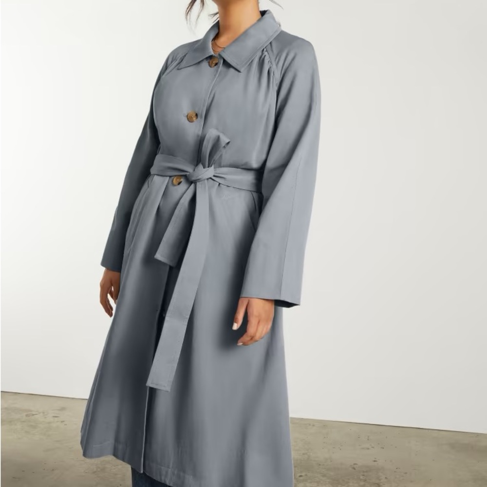 The Gathered Drape Trench - Size M - Color Smoke